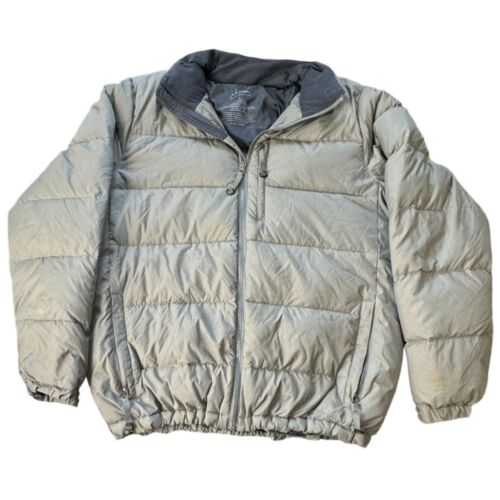 L.L.BEAN Men's L Ultra Light Goose Down Puffer Jacket Soft Gray Full Zip | L1 - Picture 1 of 7