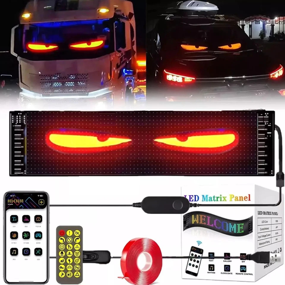 2Pcs Truck-Specific Devil's Eye LED-Screen Car Eye Light Truck Dynamic LED Light - Image 3 of 4