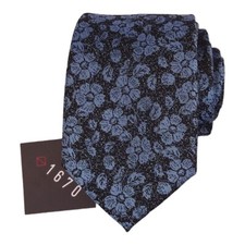 1670 Mens Slim Floral Tie 2.5 Navy Blue Dress Necktie Narrow Skinny Neck Ties
