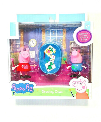 Peppa Pig and George Drawing Class 2 Pack Figures Set NEW