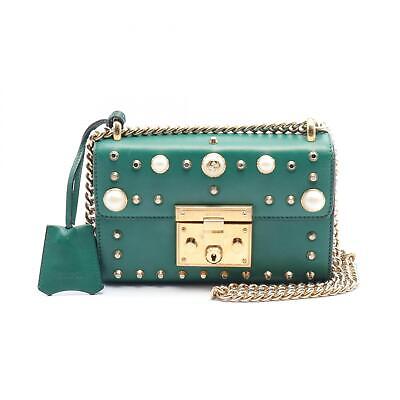 GUCCI GG Supreme chain Shoulder Bag 432182 leather Green GUCCI GG Supreme chain Shoulder Bag 432182 leather Green