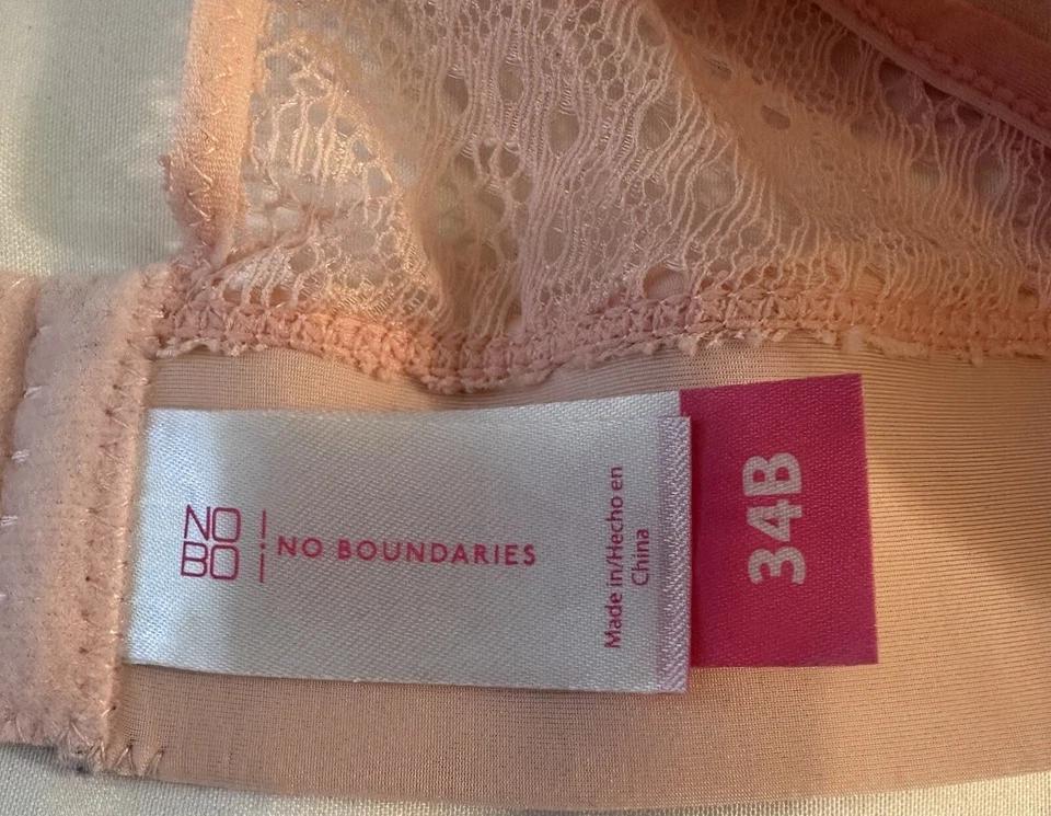 No Boundaries Pink Lace Underwired Plunge Bralette Size 34B - Image 3 of 3