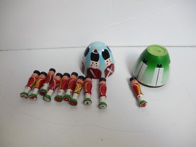Vintage Polsih Game Nutcracker Suite Nesting Egg w 10 Wood Soldiers 1980s