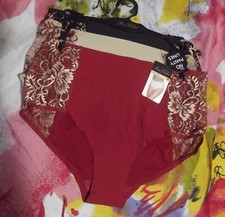 3 NEW PRIMA VALENTINA 871133 BU NO PANTY LINES LACE SIDE PANELS BRIEF PANTIES M