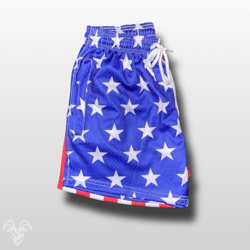 USA Themed Mesh Gym Shorts - 5 inch inseam shorts / graphic shorts - Picture 3 of 6