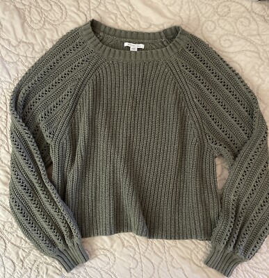 American Eagle Chunky K It Cotton Blend Pullover Sweater Large Boho
