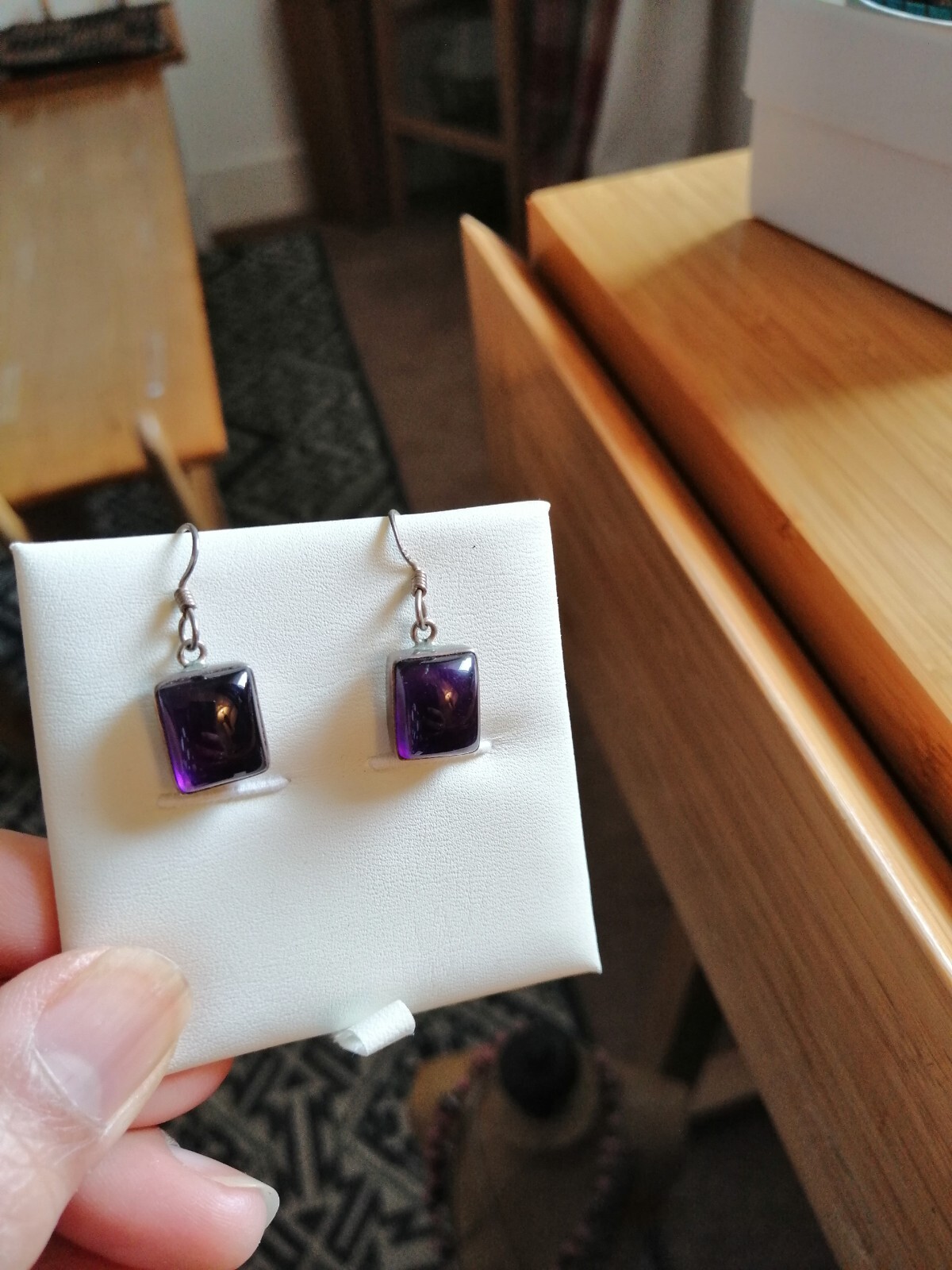 Beautiful Purple Rectangle AMETHYST Sterling Silv… - image 2