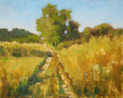 Original, Impressionist, Ölgemälde, Kunst - Sommer Landschaft Studie