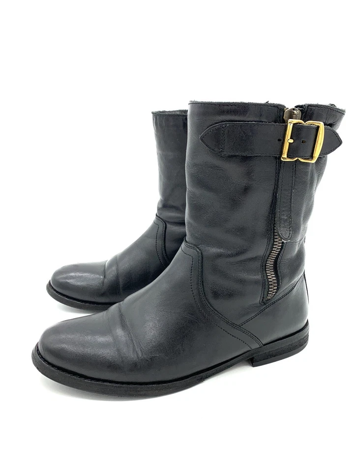 Botas Burberry Kerry de piel de oveja con hebilla de cuero negro talla 38 8 para mujer Foto 2 de 4