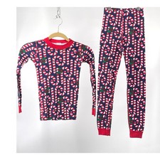 Hanna Andersson Pajamas Kids 8 Candy Cane Holly Christmas Organic Cotton Set