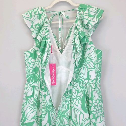 Lilly Pulitzer Ritamarie Ruffle Dress Spearmint Kiss My Tuli Women 12 - Picture 9 of 10