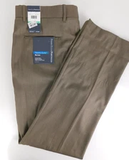 Perry Ellis Portfolio Mens Designer Rock Taupe Dress Pants Big 34 x 34 NEW $70