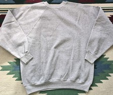 Vintage Blank Raglan Sweatshirt L USA Men's Grey