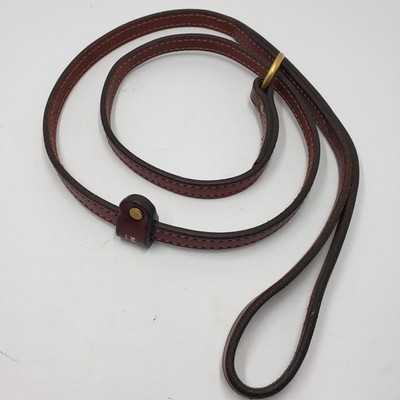Mendota 4' Leather Slip Lead Dog Leash Chestnut Brown Brass Hardware USA Made