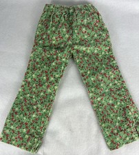 Vintage Ralph Lauren Corduroy Girls Floral Print Pants Green, Red Roses Y2K