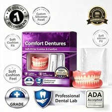 Moldable Silicone Upper Lower False Teeth Denture Set - Instant Smile with Too