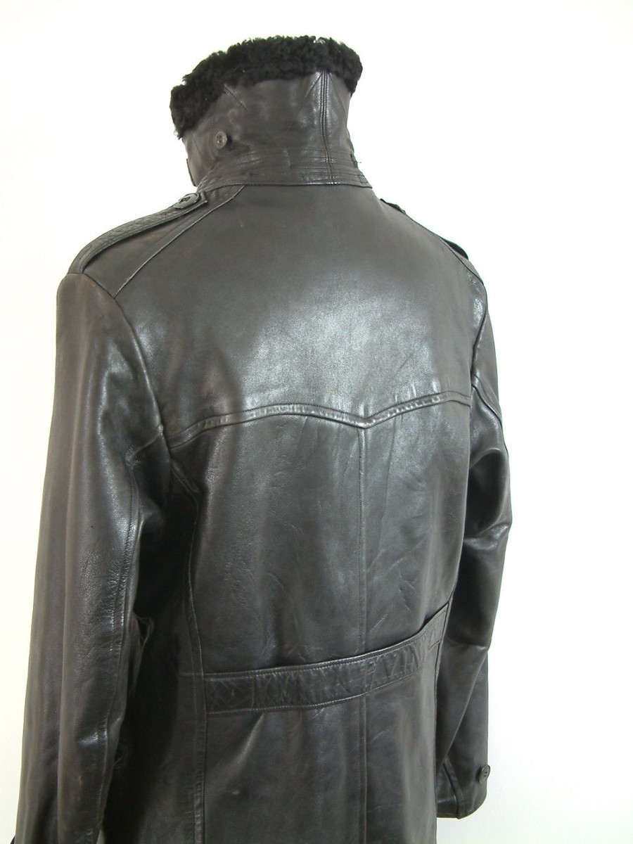 1940's SWEDISH MILITARY LEATHER COAT..40