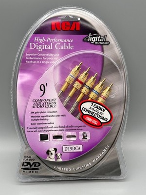 RCA Digital Cable DT9DCA High Performance 9' Component Stereo Cable BRAND NEW!