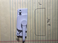 Window Sash Lock 2 3/4''Plastic with Screws White. Sold two each AA