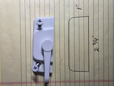 Window Sash Lock 2 3/4''Plastic with Screws   White.  Sold two each   AA
