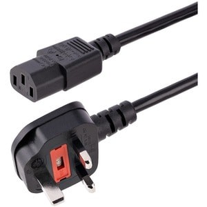Startech 3Ft 1M Uk Computer Power Cable Bs 1363 To C13 18Awg 10A 250V Black Kett