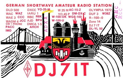 German Shortwave Amateur Radio Station Germany DJ7IT QSL Radio Postcard