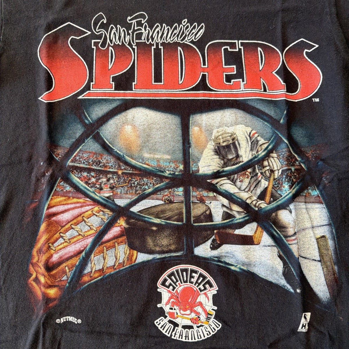 RARE Vintage 90s IHL San Francisco Spiders Goalkeeper View Hockey