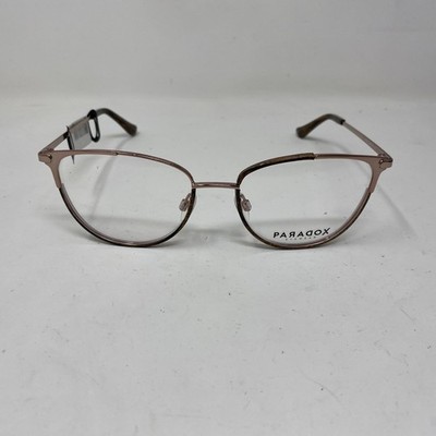Paradox Eyewear P5071 010 52-17-140 Rose Gold Brown Eyeglasses -C27