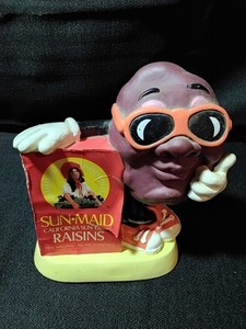 Sun-Maid Fruit & Raisins Advertising Figurine Character with Sunglasses 1987
