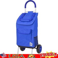 Folding Heavy Duty Trolley Cart Portable Shopping Utility Dolly W/ Compartments