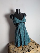 Bershka cut out strappy mini dress in mix floral spot Size SMALL 