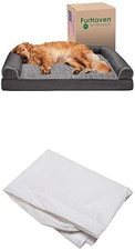 Dog Bed Sofa Linen Sofa - Charcoal, Jumbo/Xl W/Same Size Waterproof Liner