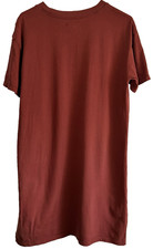Madewell Longline Rust T-Shirt Dress Womens Med Maroon Short Sleeve Cotton Tunic