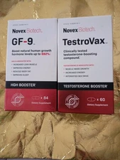 NOVEX TestroVax 60 Caps Exp 09/26 GF-9 84 Caps  Exp 07/27 New In Box