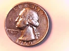 U S 1960 D Washington Silver Quarter choice about Uncirculated
