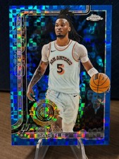 2025-26 Topps Chrome - Stephon Castle #228 BLUE X-Fractor Spurs All Rookie Team