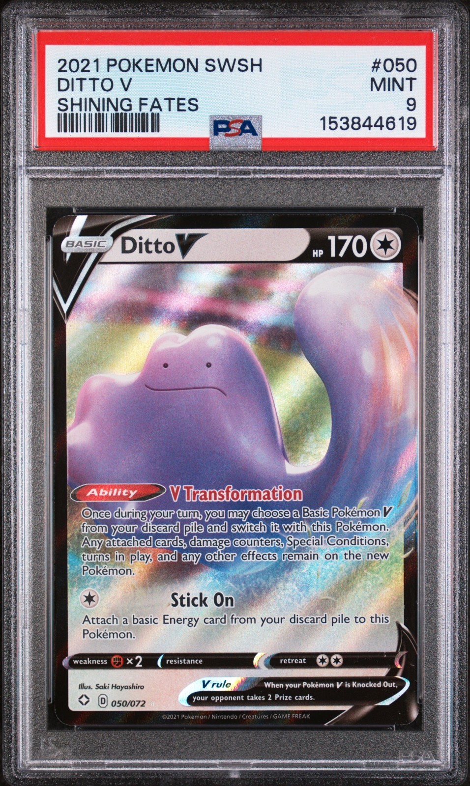 Pokémon TCG Ditto V Shining Fates Holo PSA 9