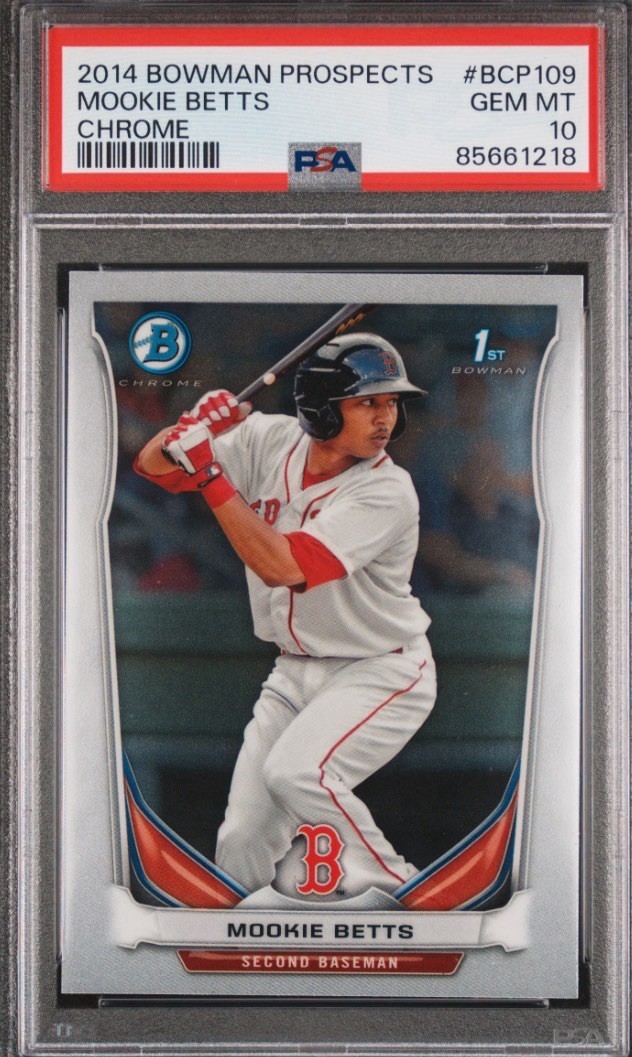 2014 Mookie Betts 1st Bowman Chrome Prospects Rookie RC #BCP109 PSA 10