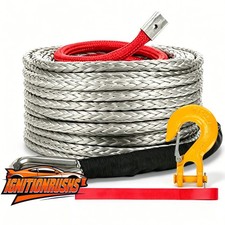 25600lbs Synthetic Recovery Winch Rope with Hook (12MM x 15M - 12MM x 30M)