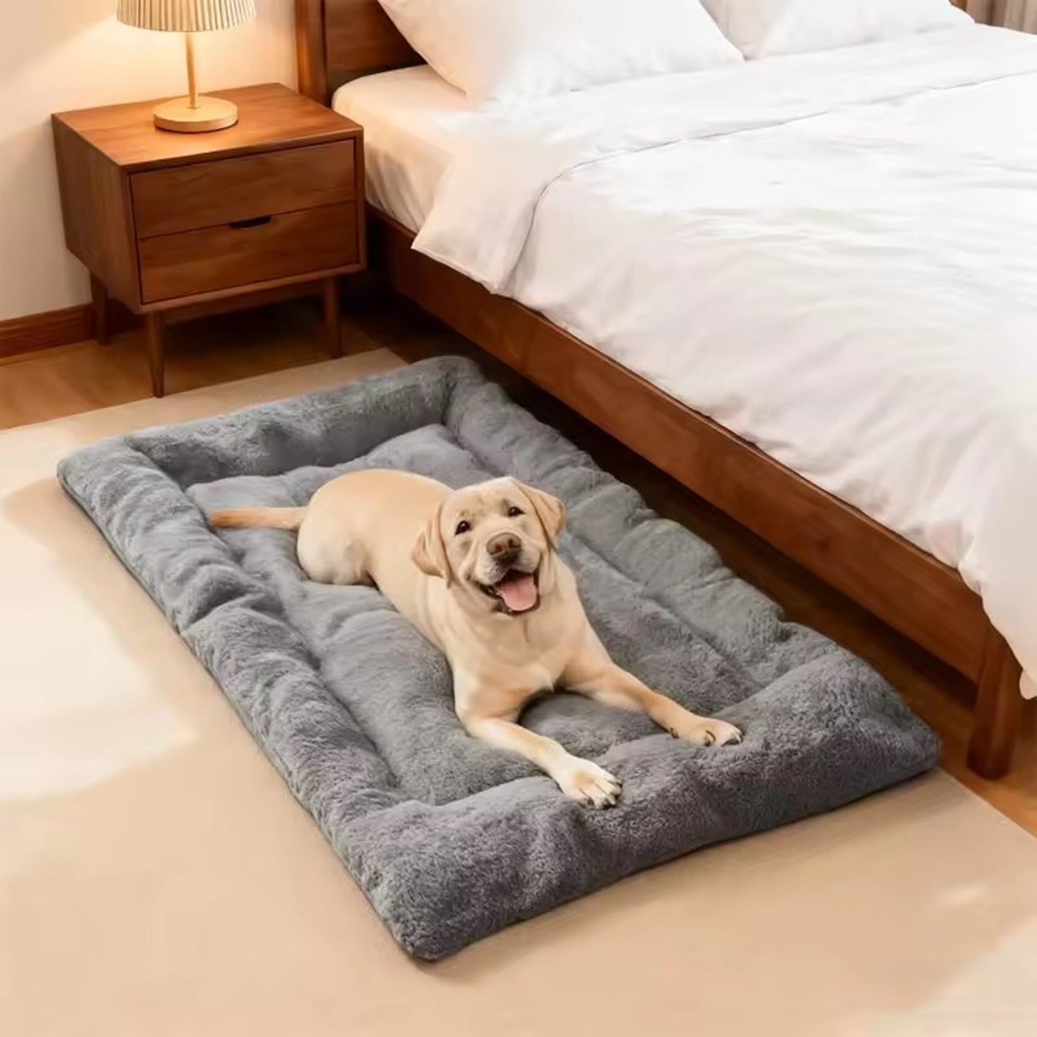 Plush Dog Crate Pad 48 Inch Large Kennel