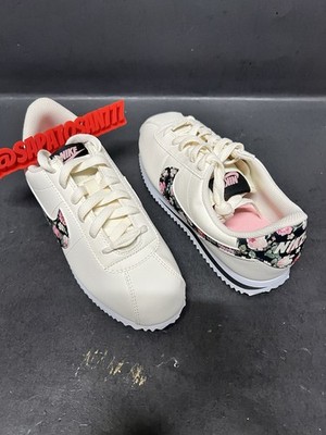 NIKE CORTEZ BASIC LEATHER VF GS FLORAL VINTAGE RARE [BQ5297-100] B-GRADE SZ 5 Y