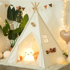 Teepee Tent for Kids-Portable Children Play Indoor Outdoor White Free Shipping