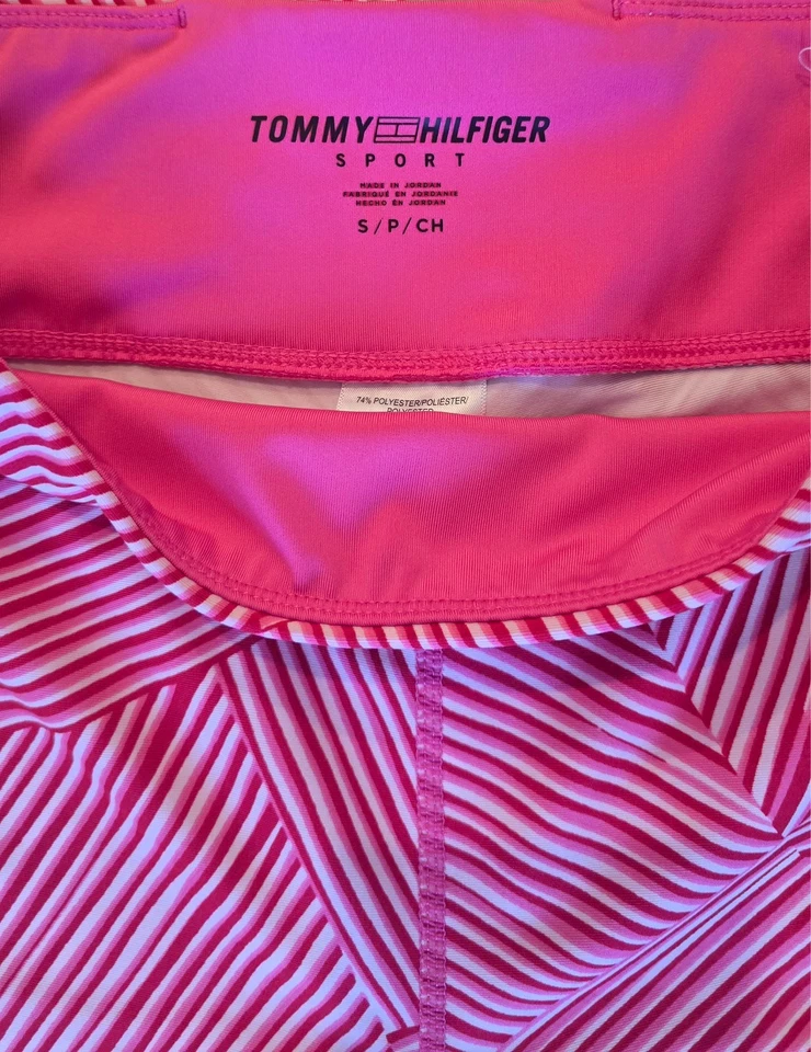 Women’s Tommy Hilfiger Red Sport Leggings Size Small Candy Cane Striped - Image 4 of 4