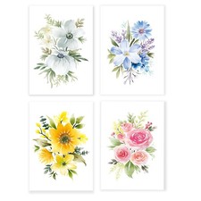 Blank Cards, 40 Pack Floral Pattern Thank You Greeting Cards with Peel-and-Se...
