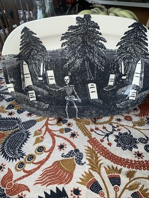 John Derian Threshold Skeleton Graveyard Tray Plate Serving