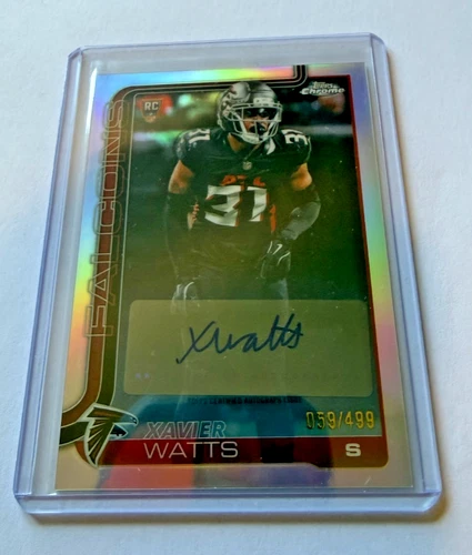 2025 Topps Chrome Xavier Watts RC Auto Refractor # 059/499 RA-XW Falcons
