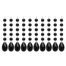 10PCS Teardrop Crystal Chandelier 145mm Length Prisms Part, Black