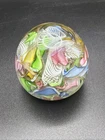 Vintage Murano Glass Paperweight: Scrambled Candy Ribbon Latticino