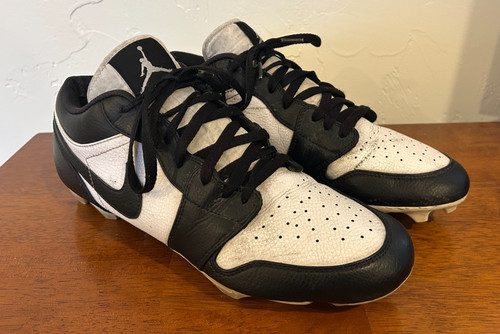 Jordan 1 TD Low Football Cleats Men's Size 12 Black White Panda Shoes FJ6245-100