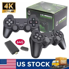 Video Game Console Retro 20000+ Games TV Stick 64G 4K HDMI 2Wireless Controller